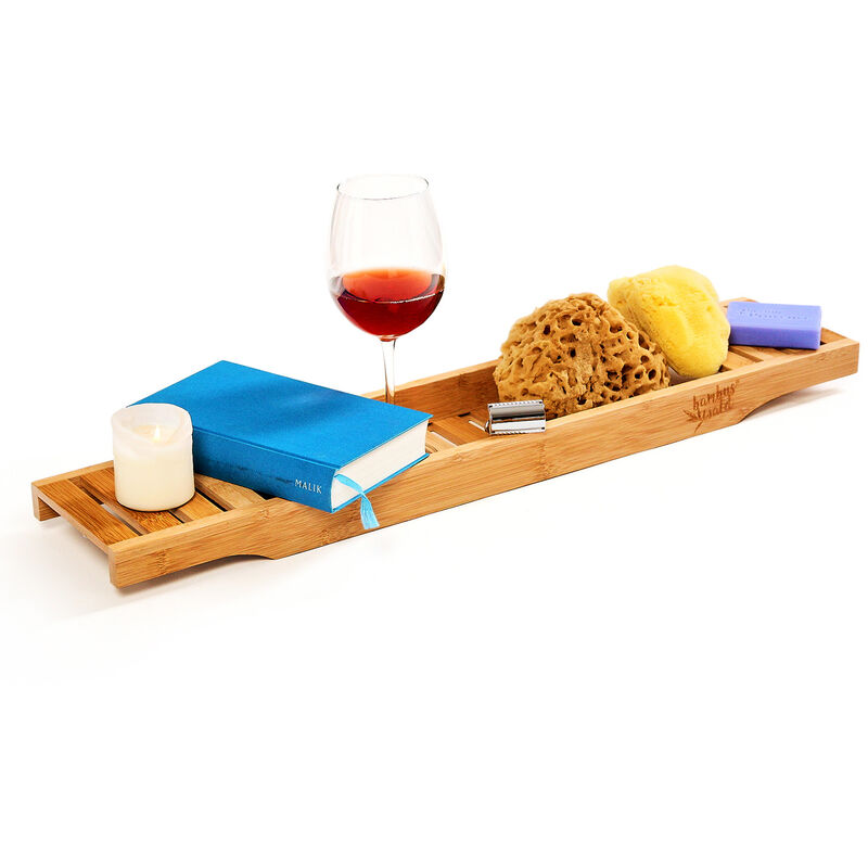 

Estante para bañera 68,5x4,5x14,5 cm Diseño en reja Bambú resistente al agua