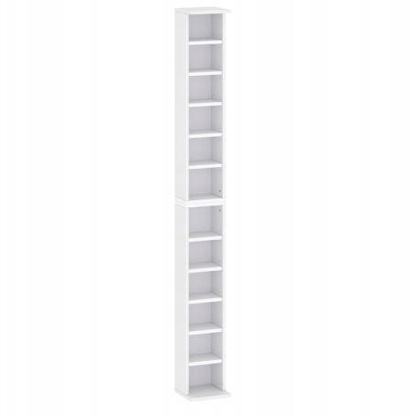 Estante para CD/DVD con estantes ajustables, blanco