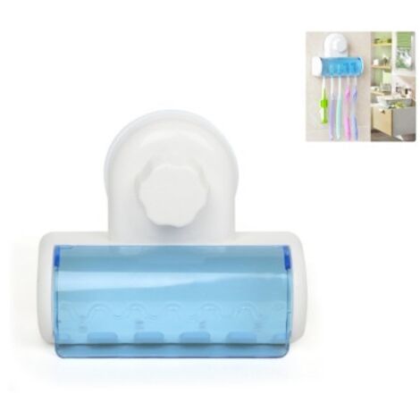 Estante para cepillos de dientes con ventosa de plástico para baño, 12 x 4 x 10 cm