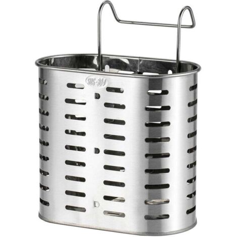 Estante para cubiertos de cocina de acero inoxidable 304, estante para palillos, estante para palillos colgante vertical, cesta de almacenamiento