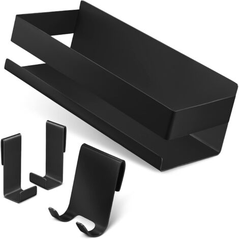 Estante para ducha, estante para baño sin taladrar – Acero inoxidable S304 – Sólido (negro)