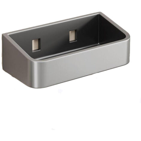 Estante para especias de pared de acero inoxidable, almacenamiento compacto para la cocina, práctico estante para especias, gris oscuro, 15 x 8,7 x 5 cm