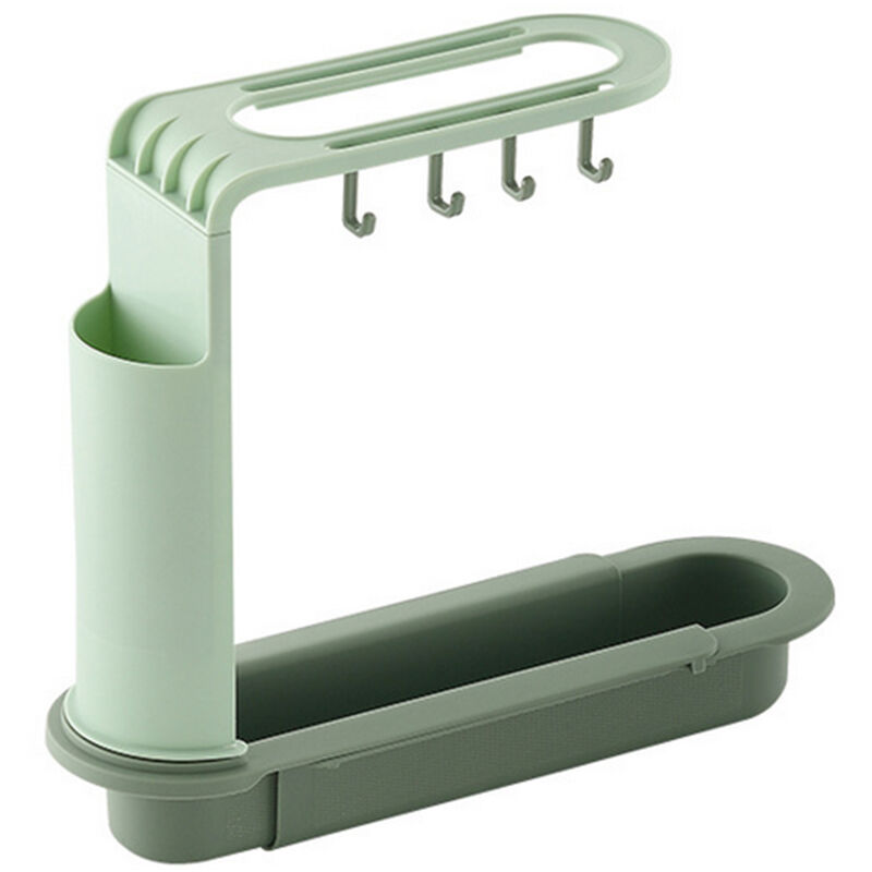 

Estante para grifo de cocina retractil, soporte para fregadero telescopico, bandeja para fregadero,Doble verde