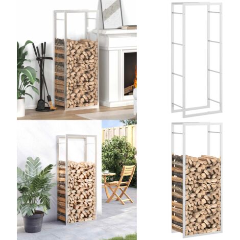 Estante para leña acero inoxidable 50x28x132 cm - Estante de leña - Almacenamiento de leña