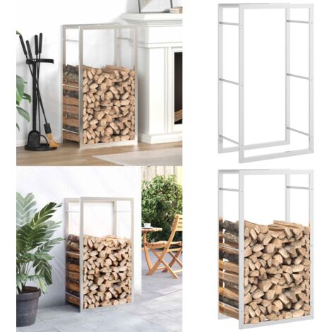 Estante para leña acero inoxidable 50x28x94 cm - Estante de leña - Almacenamiento de leña