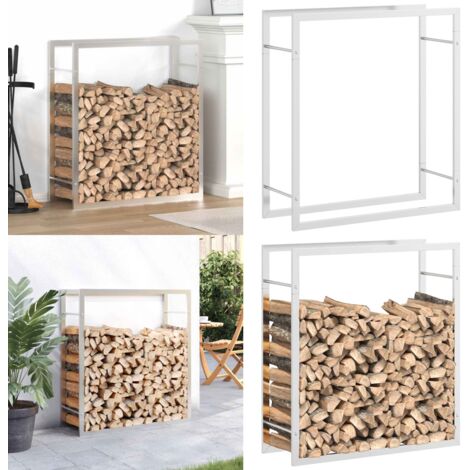 Estante para leña acero inoxidable 80x28x86 cm - Estante de leña - Almacenamiento de leña