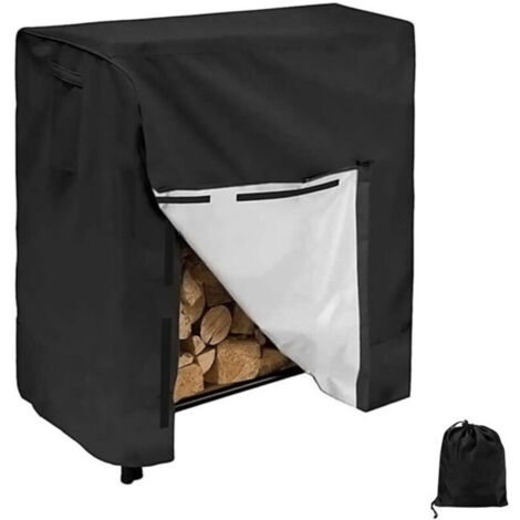 Estante para leña con tapa, soporte para leña de gran capacidad para chimenea exterior con tapa impermeable de Oxford 420D, almacenamiento de leña, 222642 pulgadas
