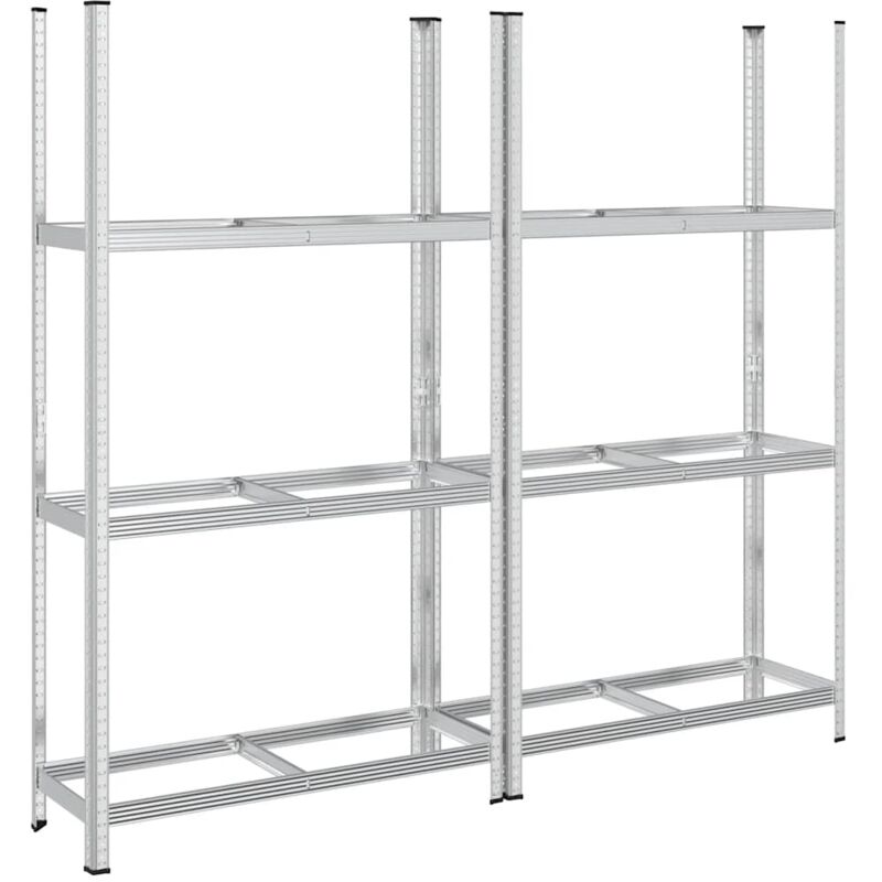 Vidaxl - Estantería de 3 capas para neumáticos 2 uds plata 110x40x200 cm