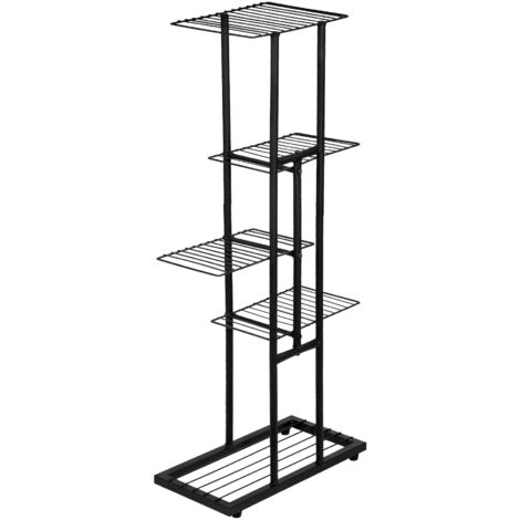 Estante para plantas 975 x 435 x 22 cm 4 niveles negro 030007710