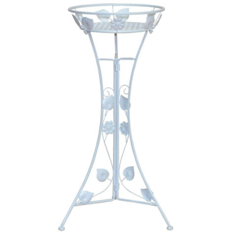 Estante para plantas con soporte para flores en metal blanco crema altura 97 cm MED05122