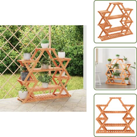 Estante para plantas - vidaXL Soporte para flores de madera maciza abeto 110x25x105 cm - Soporte de abeto