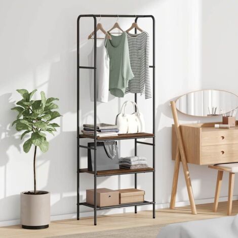 Estante para ropa con estantes Roble ahumado 60 x 30 x 171 cm