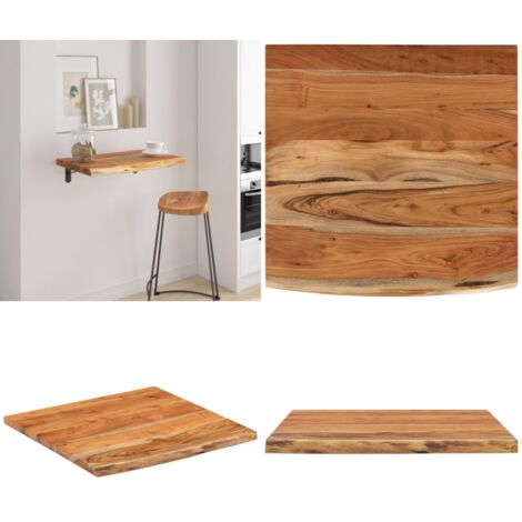 Estante pared cuadrado madera de acacia borde vivo 40x40x3,8 cm - Estante de madera - Acacia