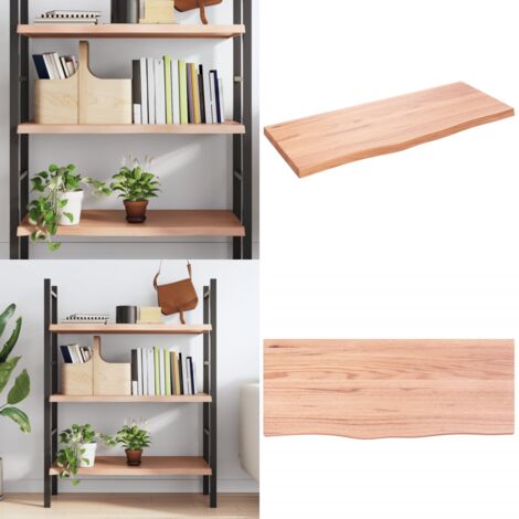 Estante pared madera roble tratada marrón claro 100x40x(2-4) cm - Estante de madera - Estante de roble