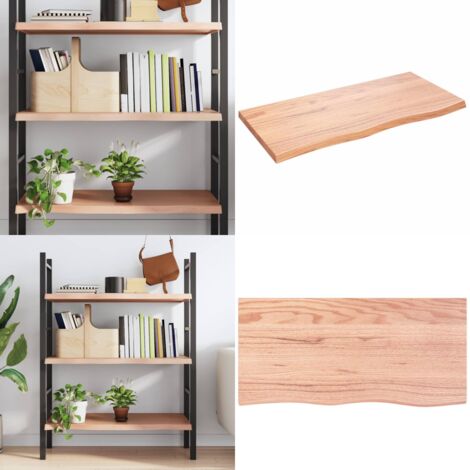Estante pared madera roble tratada marrón claro 100x50x(2-4) cm - Estante de madera - Estante de roble
