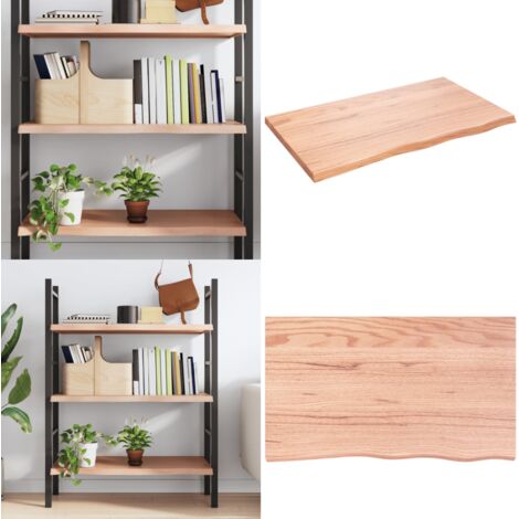 Estante pared madera roble tratada marrón claro 100x60x(2-4) cm - Estante de madera - Estante de roble