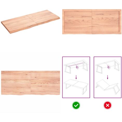 Estante pared madera roble tratada marrón claro 120x50x(2-4) cm - Estante de madera - Estante de roble