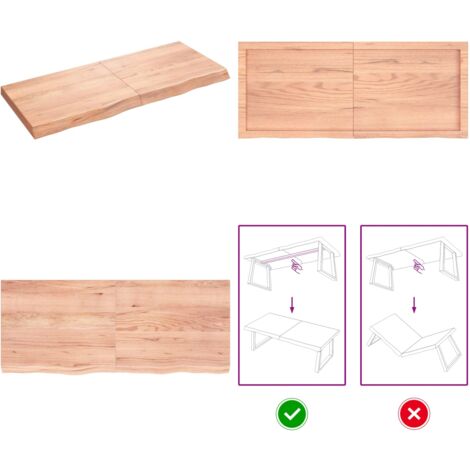 Estante pared madera roble tratada marrón claro 120x50x(2-6) cm - Estante de madera - Estante de roble