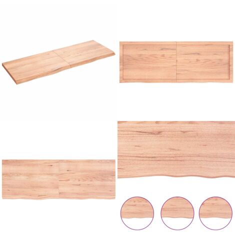 Estante pared madera roble tratada marrón claro 140x50x(2-4) cm - Estante de madera - Estante de roble