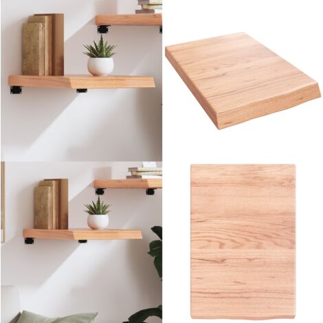 Estante pared madera roble tratada marrón claro 40x60x(2-6) cm - Estante de madera - Estante de roble