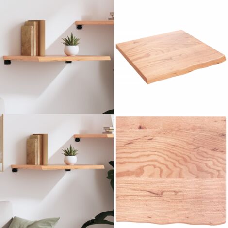 Estante pared madera roble tratada marrón claro 60x60x(2-4) cm - Estante de madera - Estante de roble