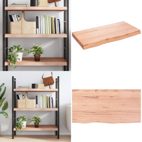 Estante pared madera roble tratada marrón claro 80x40x(2-6) cm - Estante de madera - Estante de roble