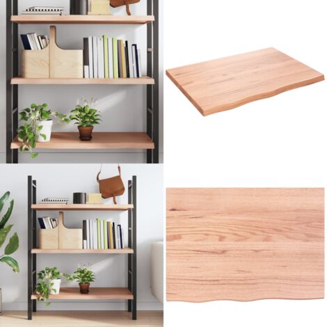 Estante pared madera roble tratada marrón claro 80x60x(2-4) cm - Estante de madera - Estante de roble