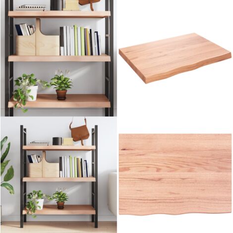 Estante pared madera roble tratada marrón claro 80x60x(2-6) cm - Estante de madera - Estante de roble