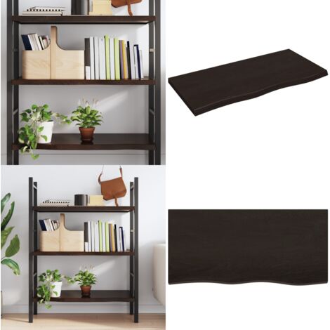 Estante pared madera roble tratada marrón oscuro 100x50x(2-4)cm - Estante de madera - Estante de roble