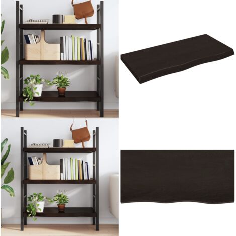 Estante pared madera roble tratada marrón oscuro 100x50x(2-6)cm - Estante de madera - Estante de roble