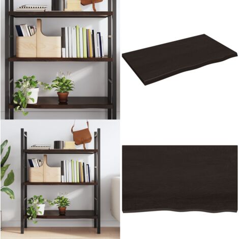 Estante pared madera roble tratada marrón oscuro 100x60x(2-4)cm - Estante de madera - Estante de roble