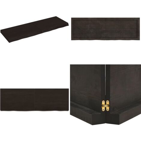 Estante pared madera roble tratada marrón oscuro 120x40x(2-6)cm - Estante de madera - Estante de roble