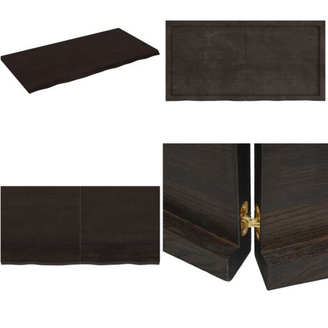 Estante pared madera roble tratada marrón oscuro 120x60x(2-4)cm - Estante de madera - Estante de roble
