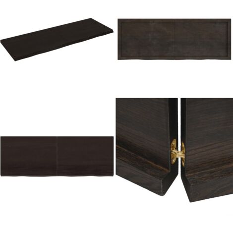 Estante pared madera roble tratada marrón oscuro 140x50x(2-4)cm - Estante de madera - Estante de roble