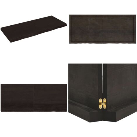 Estante pared madera roble tratada marrón oscuro 140x60x(2-6)cm - Estante de madera - Estante de roble