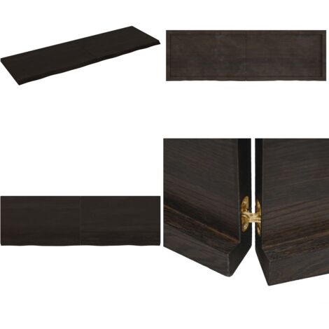 Estante pared madera roble tratada marrón oscuro 160x50x(2-4)cm - Estante de madera - Estante de roble