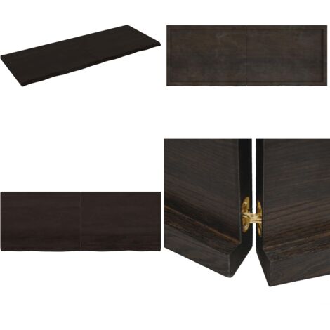 Estante pared madera roble tratada marrón oscuro 160x60x(2-4)cm - Estante de roble - Estante madera