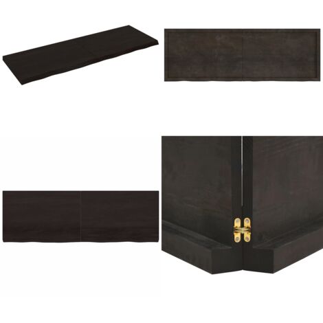 Estante pared madera roble tratada marrón oscuro 180x60x(2-6)cm - Estante de madera - Estante de roble