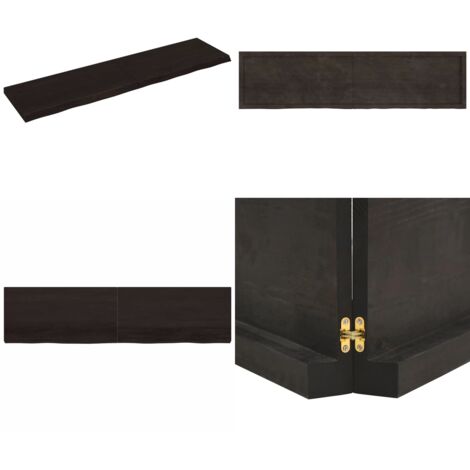 Estante pared madera roble tratada marrón oscuro 200x50x(2-6)cm - Estante de madera - Estante de roble