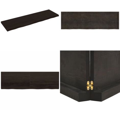 Estante pared madera roble tratada marrón oscuro 200x60x(2-6)cm - Estante de madera - Estante de roble