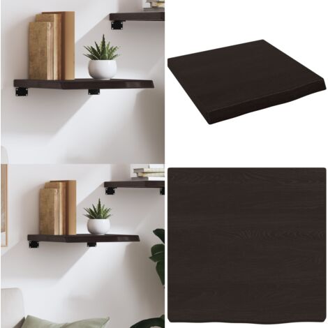 Estante pared madera roble tratada marrón oscuro 40x40x(2-4) cm - Estante de madera - Estante de roble