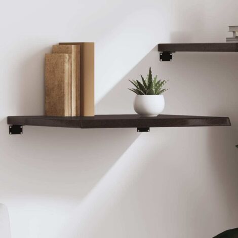 Estante pared madera roble tratada marrón oscuro 60x50x(2-4) cm
