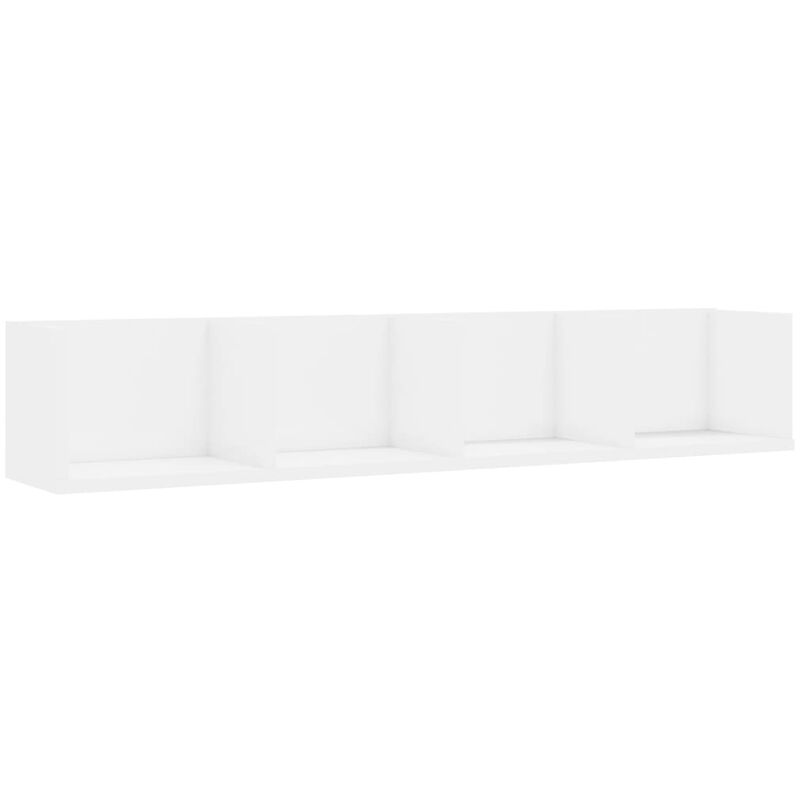 

Estante pared para CD aglomerado blanco brillante 100x18x18 cm