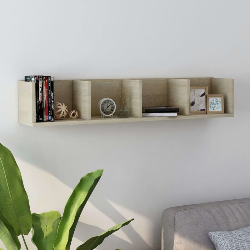 

Estante pared para CD aglomerado color roble Sonoma 100x18x18cm - Beige