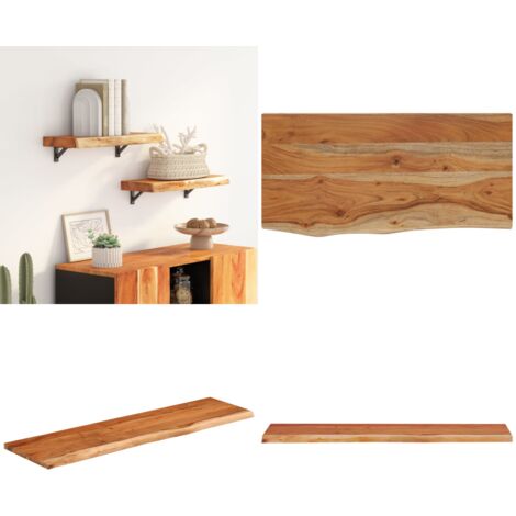 Estante pared rectangular madera acacia borde vivo 40x20x2,5 cm - Estante de madera - Acacia