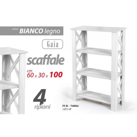 Estante pequeño de madera blanca que ahorra espacio cm 60 x 30 x 100 h