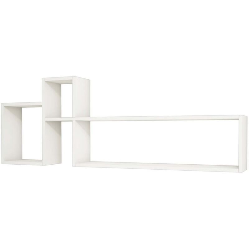 

Home Mania - Homemania Estantería de pared Polite blanco 155x22x55 cm - Blanco