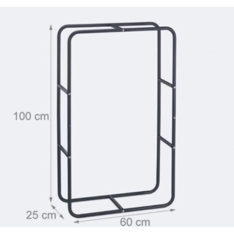 Estante porta leña para chimenea de acero 100 cm 1300021763