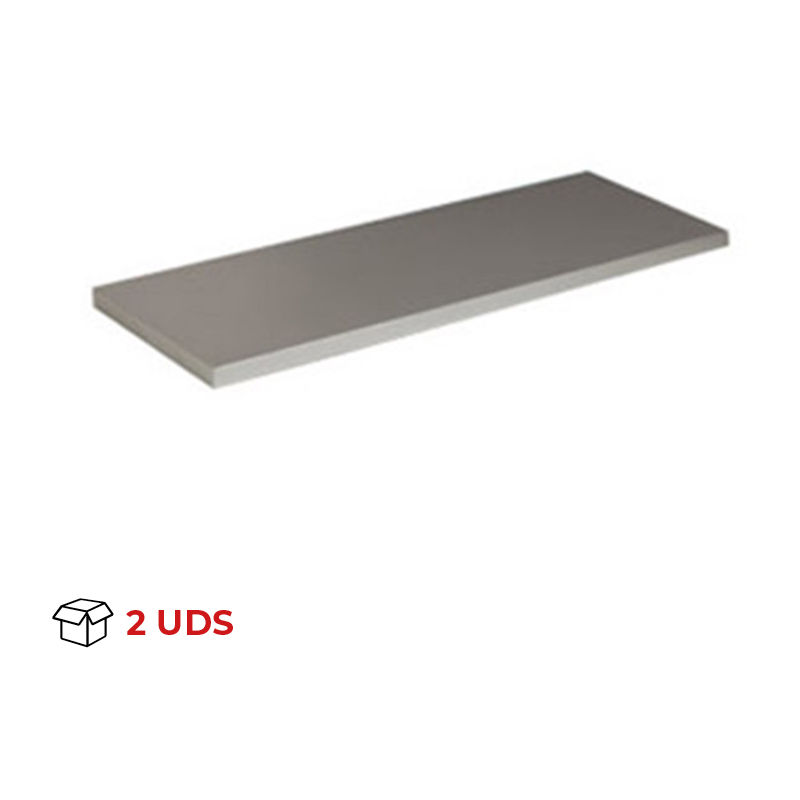 

Caja con 2 estantes rectangular de madera (aglomerado), de estilo funcional, acabado en aluminio y 250 mm de profundida