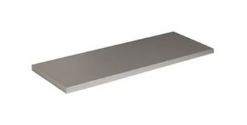 

Estante rectangular de madera (aglomerado), de estilo funcional, acabado en aluminio y 250 mm de profundidad.